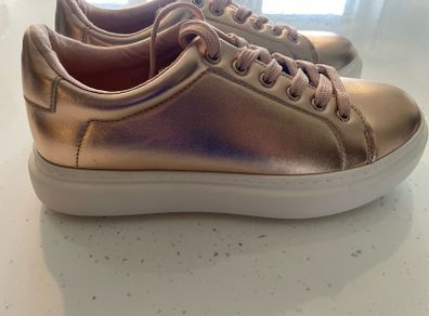 Asos trainers rose gold metallic