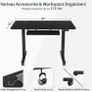 Height Adjustable Electric Standing Desk with Keyboard Tray, 100 x 60 cm Sit Stand up Desk with Splice Board, White Frame/White Top Image 4