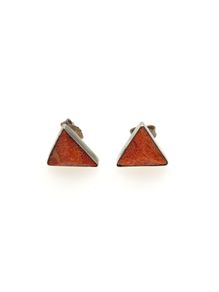 Vintage 925 Sterling Silver & Red Coral Stud Earrings