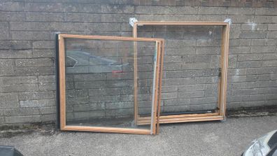 Large Timber Frame Double Glazed Skylights / Roof Windows x2 - With Flashings & Frame Components