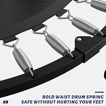 40''/48'' Foldable Fitness Trampoline - Max Load 400lbs / 450lbs, Rebounder with Adjustable Foam Handle Indoor/Outdoor Fitness Body Exercise