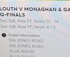 4 GAA Tickets - Hogan Stand Lower 28/06/26