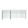 Fence Panel with Posts Iron 5.1x1.6 m Green Image 5