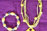 Yellow Shell Necklace + bracelet
