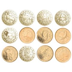 San Marino 5 Euro Coin Zodiac Coins Full Set with Box 2018-2021