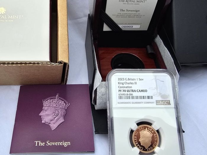 2023 King Charles III Coronation gold sovereign. Top grade gold coin