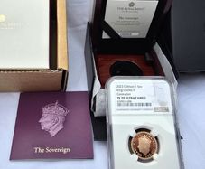 2023 King Charles III Coronation gold sovereign. Top grade gold coin