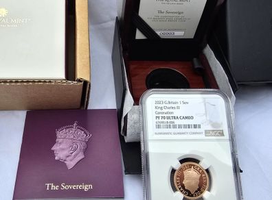 2023 King Charles III Coronation gold sovereign. Top grade gold coin