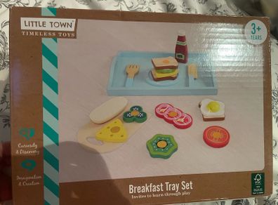 Wooden Breakfast Tray Set