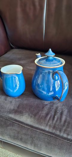 Denby Teapot & Jug Imperial Blue