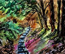 Ballinastoe woods walk Watercolour