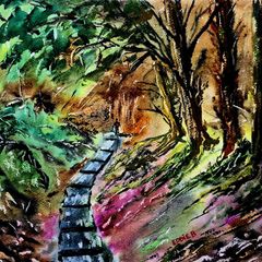 Ballinastoe woods walk Watercolour