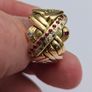 Vintage Heavy Gents 18ct Yellow Gold Diamond & Ruby Puzzle Ring Image 8