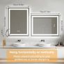 LED Bathroom Mirror with Lights,Bluetooth Dual Speaker,Anti-Fog,3 Color Temperature,Dimmable Brightness,Memory Function,Waterproof,Wall Mount Design,Tempered Glass (3 Light Modes, 50Lx70W CM) Image 3