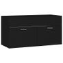 Sink Cabinet with Built-in Basin Black Chipboard Image 8