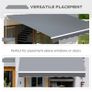 Manual Retractable Patio Awning Shelter UV Protection, 2.5mx2m Image 6