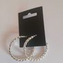Pilgrim Silver Tone Twisted Rope Large Hoop Earrings New With Tags RRP 29.95 CAN POST Image 4