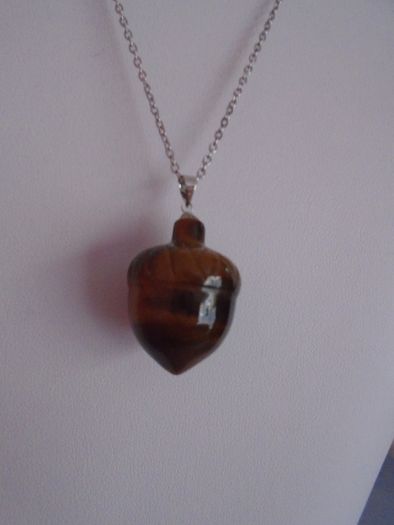 Tigers Eye acorn necklace, Tigers eye,Gemstone jewellery, Gift,jewellery