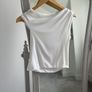 Smart Cream Asymmetric Neckline Top size S Image 2