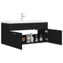 Sink Cabinet with Built-in Basin Black Chipboard Image 3