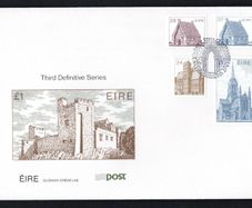 1985 Ireland Architecture Definitive (Third) Stamp Series (24p, 28p, 37p & 44p) Department of Post & Telegraphs First Day Cover (FDC)