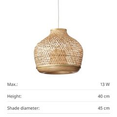 Bamboo light fitting