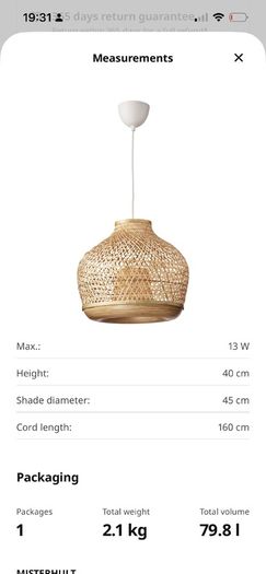 Bamboo light fitting