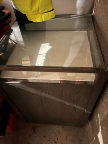 large shop display unit in storage bad photos