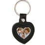 Personalised Heart Shape PU and Metal Keyring Image 2