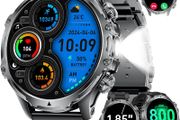 Smart Watch for Men with 800mAh/LED Flashlight, 1.85'' Smartwatch with Bluetooth Call/30+ Days Standby/Health Monitor, IP68 Waterproof Sport Tactical Military Fitness Tracker Watch for Android iOS