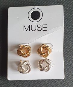 BNIP - Two pairs of Knot Earrings - #