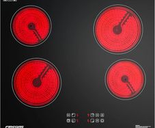 4 Burner Electric Ceramic Hob, 6000W Built-in Electric Hob, 9 Power Levels, Timer, Child Lock, Pause Function, Residual Heat Indicator, Hardwired
