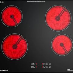 4 Burner Electric Ceramic Hob, 6000W Built-in Electric Hob, 9 Power Levels, Timer, Child Lock, Pause Function, Residual Heat Indicator, Hardwired
