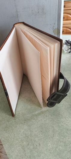 Hardcover leather Photo Album in vintage style, old style leather