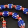 Vintage Venetian Style Chevron Tade Glass Beads Necklace Image 2