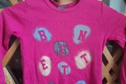 Benetton top long sleeve girls size 6-7 years pink