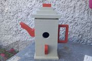 Butterfly House &amp; BIRD Seed Feeder Glass Bottle
