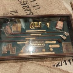 golf display and clubs