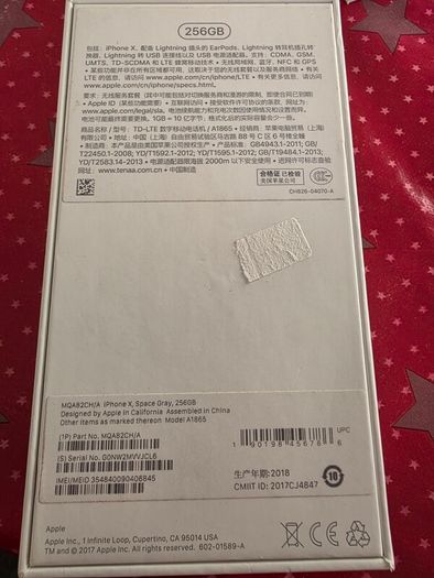 iPhone X empty box