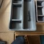 4 divided carry trays 2 large  medium heavy plastic with center carry Handel Image 3