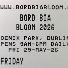 1 x Ticket for Bloom Phoenix Park 29th May 2026