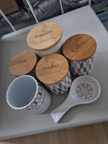 Price and Kensington Storage Tea Coffee Sugar, Utensils and Biscuits