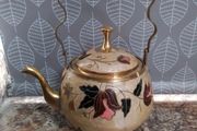Large Brass / Enamel Teapot