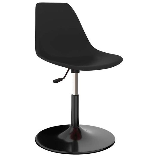 Swivel Dining Chairs 6 pcs Black PP