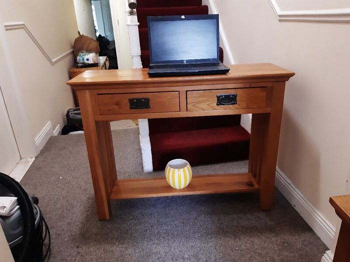 oak  console table