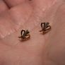 Small 9ct Gold Bow Earrings Image 2