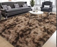 Shaggy Rug Non Slip 200 x 280cm Dark Grey, Coffee