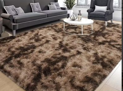 Shaggy Rug Non Slip 200 x 280cm Dark Grey, Coffee