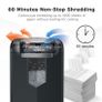 18-Sheet Cross-Cut Heavy Duty Paper Shredder 60-Min Runtime, 23-Litre Pullout Bin, 4 Casters, for Industrial and Business Use, Black Image 3