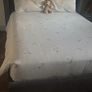 Reduced kingsize bed frame with matching curtains and leather armchair Image 10
